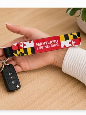 New University of Maryland Engineering  Maryland Flag Wrist Keychain